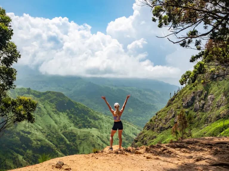 Hiker overlooking the hills of Ella